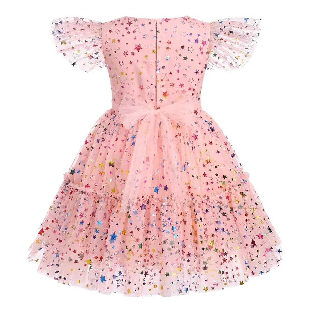 7th 8th Birthday Girl Outfit Dress Girl Toddler Boho Princess Party Dress 3-4Y